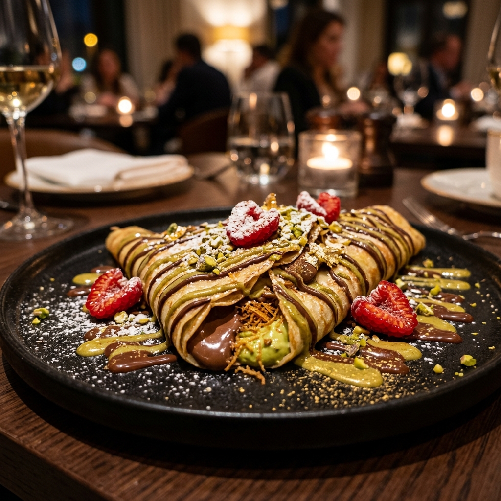 Pistachio & Kunafa Crepe